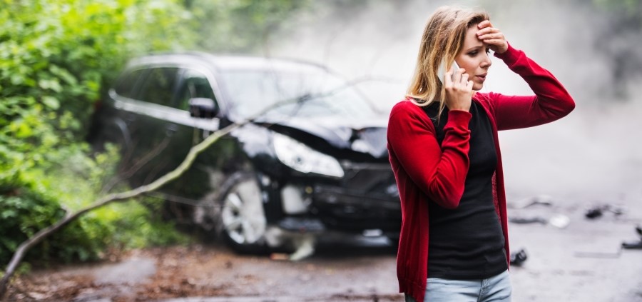Report an accident while driving a car